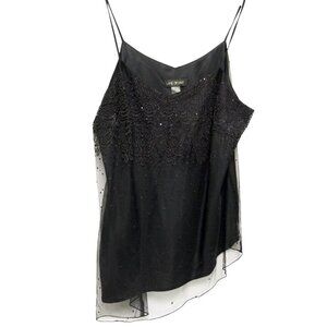 LANE BRYANT Camisole Plus Size 20W Black Beaded Mesh Cami Top